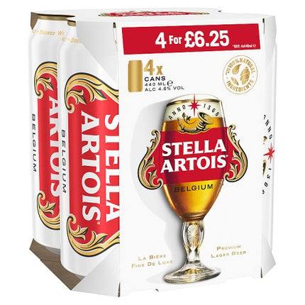 Stella Artois Lager Can 4 x 440ml £6.25