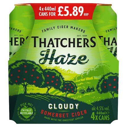 Thatchers Haze Cloudy Somerset Cider 4 x 440ml £5.89