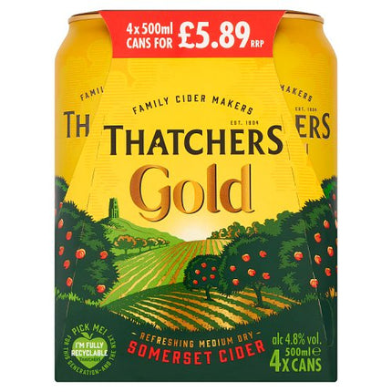 Thatchers Gold Somerset Cider Cans 4 x 500ml £5.89